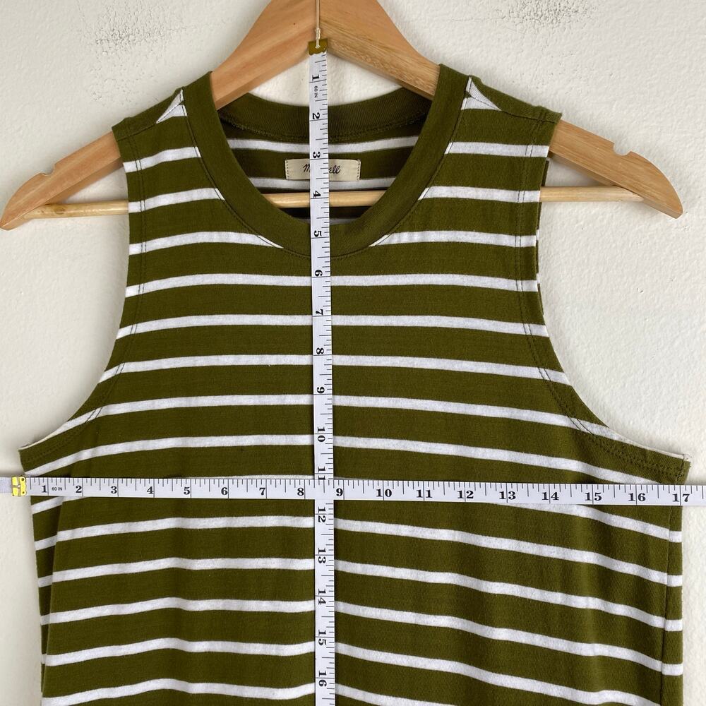 Madewell Olive and White Striped Midi Dress - Picture 13 of 14